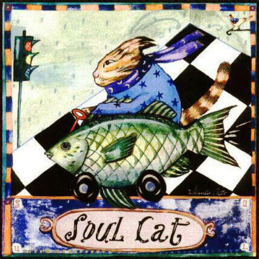 Soul cat ceramic tile trivet or wall art 8x8"